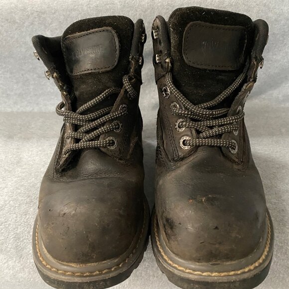 Wolverine Steel Toe EH Slip Resistant Mens Black Work Boots Sz 6W main image 4